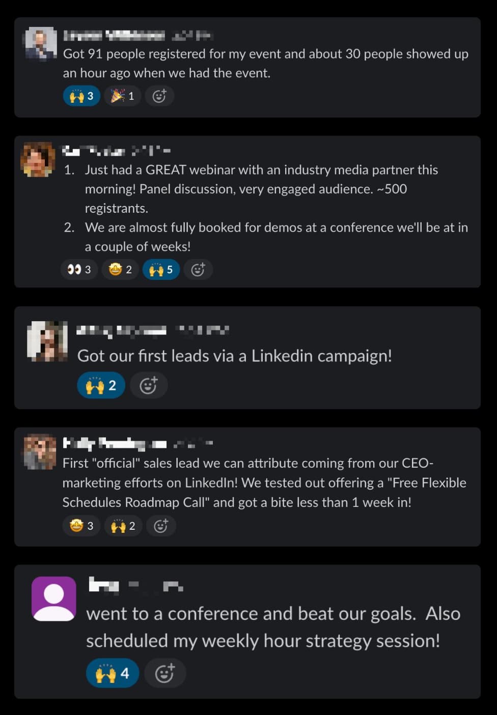 Client testimonials