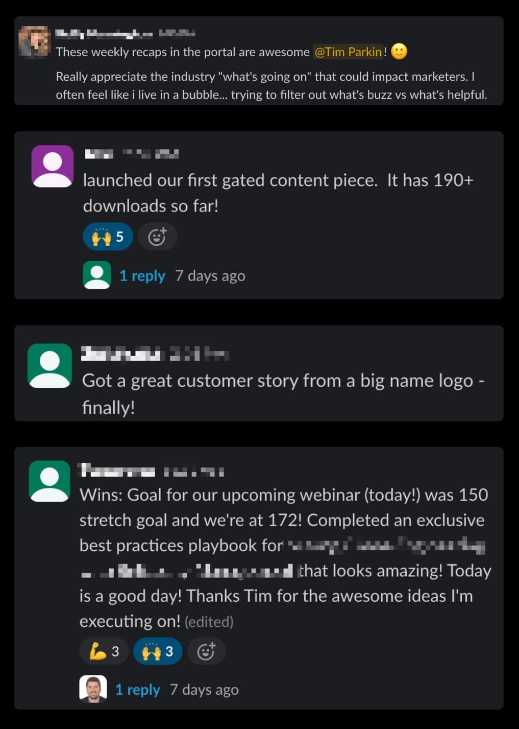 Client testimonials